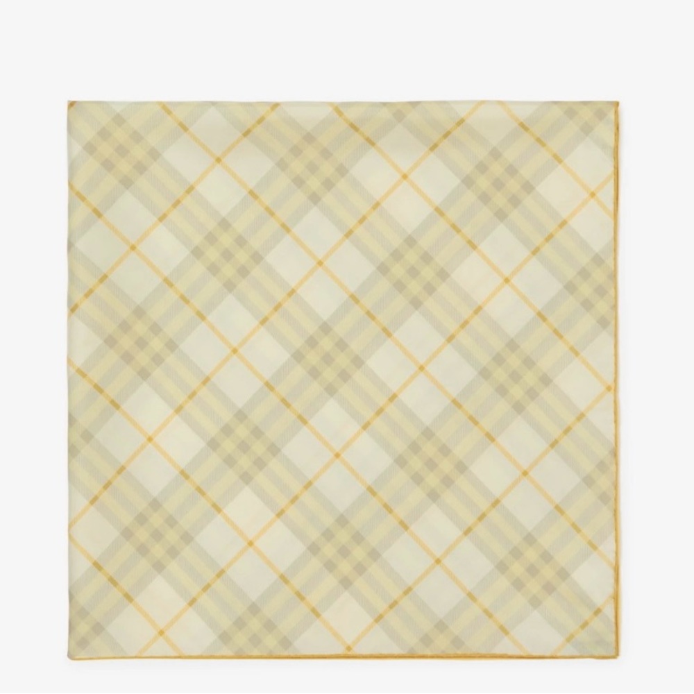 Burberry Yellow and Gray Plaid Scarf